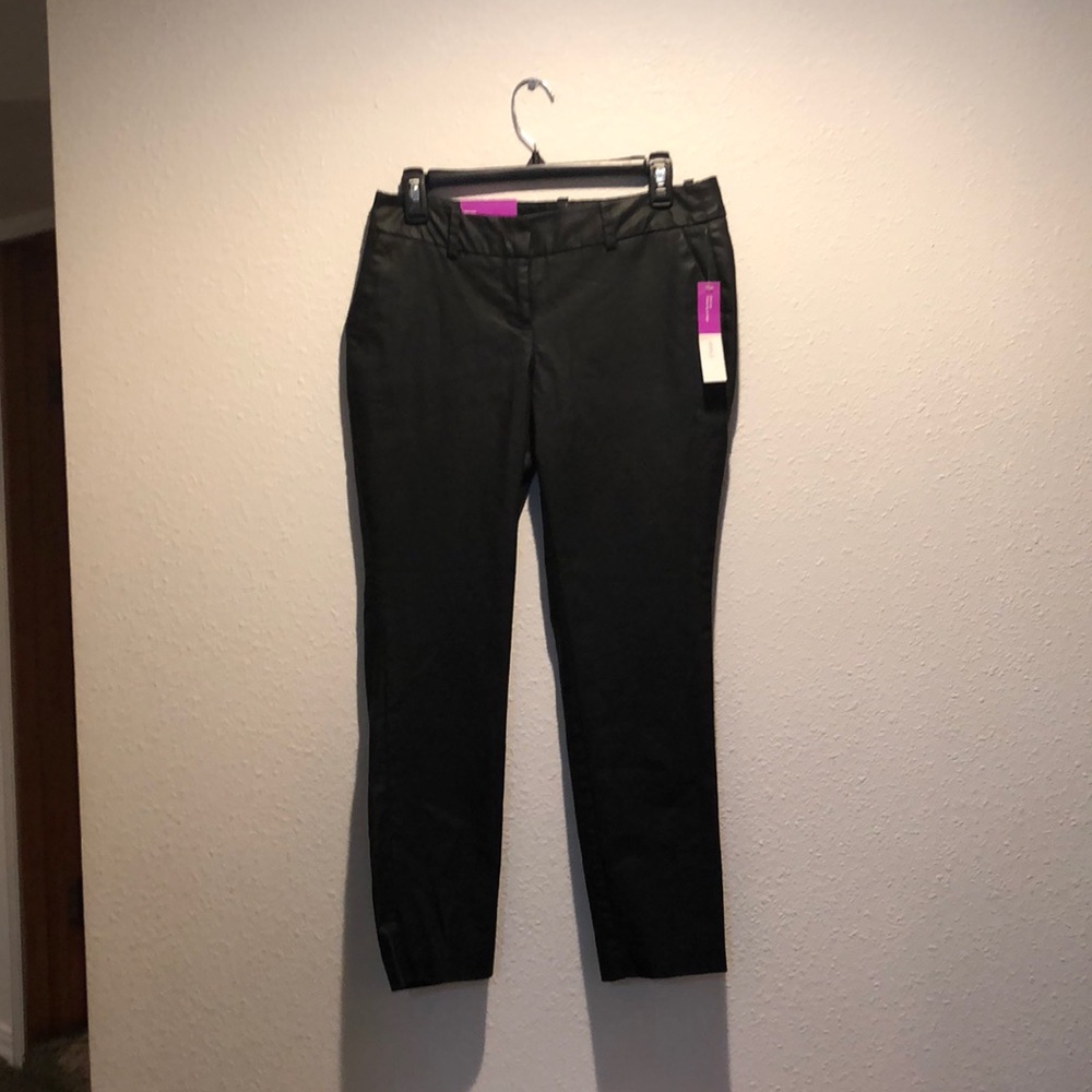 Target Mossimo black waxed ankle pants